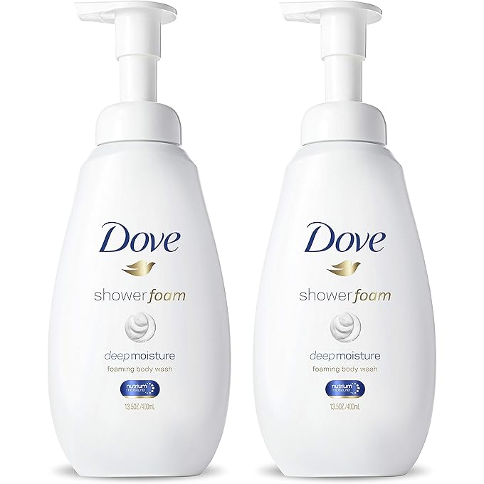 Dove Instant Foaming Body Wash for Soft, Smooth Skin Deep Moisture Cleanser That Effectively Washes Away Bacteria While Nourishing Your Skin 13.5 oz 2 Count - Image 1